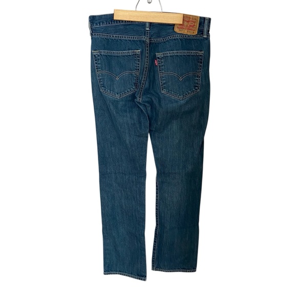 Levi’s Men’s 501 Dark Blue/Grey Wash Denim Orig. Fit Bootcut Jeans Size W31 L30 - Picture 2 of 6